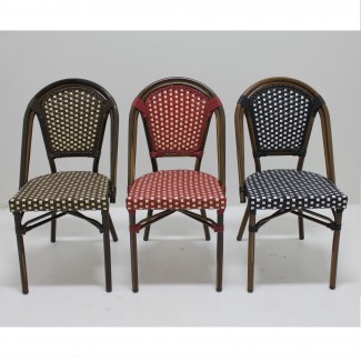 Cayman Rattan Bamboo Aluminum Outdoor Restaurant Commercial Hospitality In Stock Dining Chair